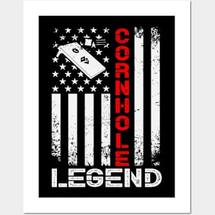 Cornhole Legend USA Flag Posters and Art